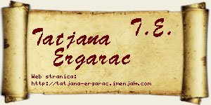Tatjana Ergarac vizit kartica